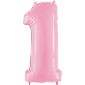 Balão Foil Número Rosa Bebé