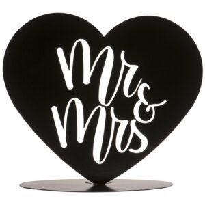 Topo de Bolo Coração Mr & Mrs