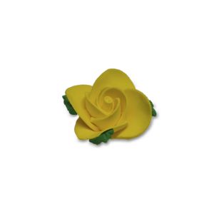 Flor Pequena Amarela com Folha decoração Açúcar