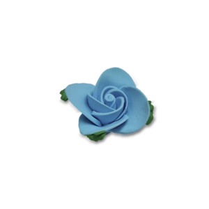 Flor Pequena Azul com Folha decoração Açúcar