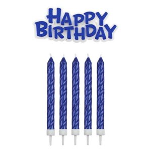 Conj. Azul Happy Birthday + 16 velas