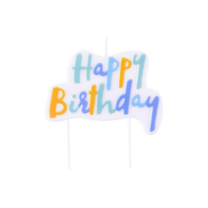 Vela Happy Birthday Azul Pastel