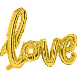 Balão Foil Love Script Dourado