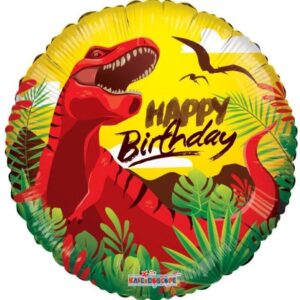 Balão Foil 45cm Dinossauros Happy Birthday