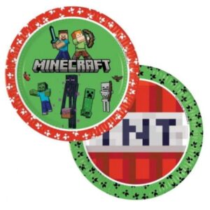 Pratos Minecraft 23cm 8uni
