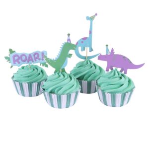 Conjunto para Cupcake Dinossauros em Festa - Formas e Toppers