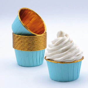 Cápsulas Cupcake Azul & Ouro