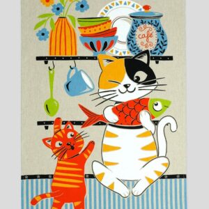Pano Cozinha Gatos em Festa 50x70cm