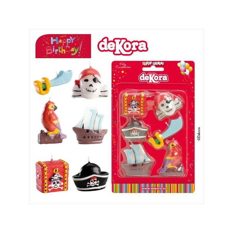Pack 6 Velas 3D Piratas