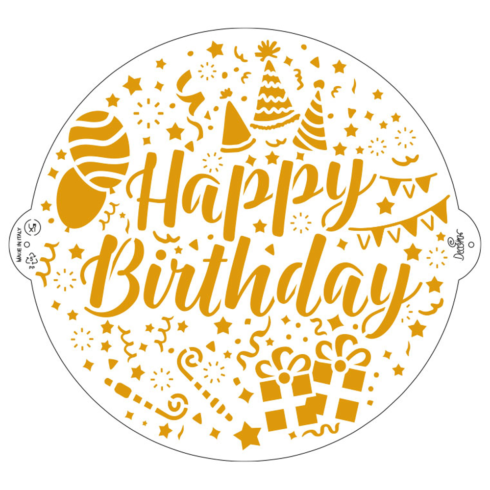 Stencil Happy Birthday