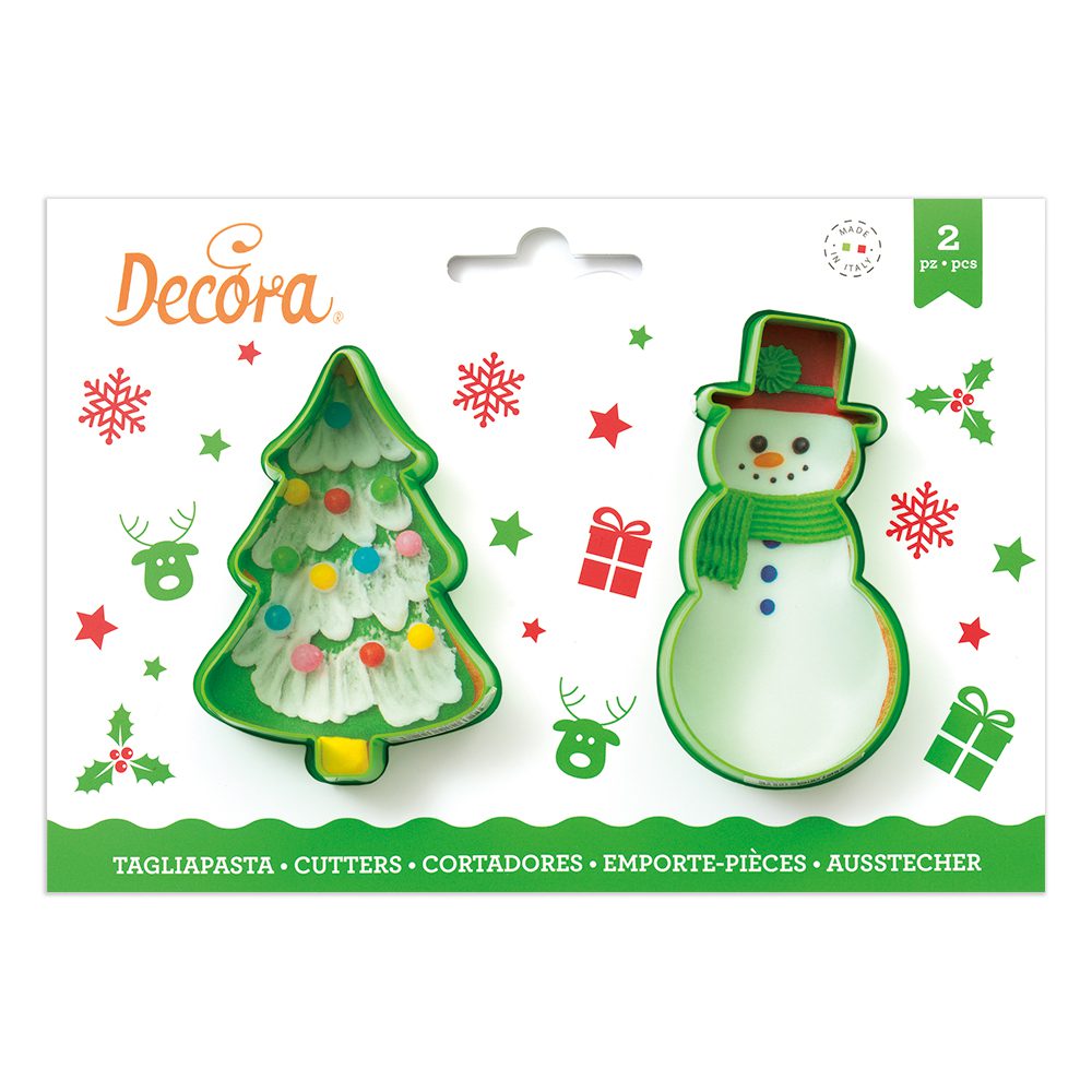 Conjunto 2 Cortantes Árvore e Boneco de Neve