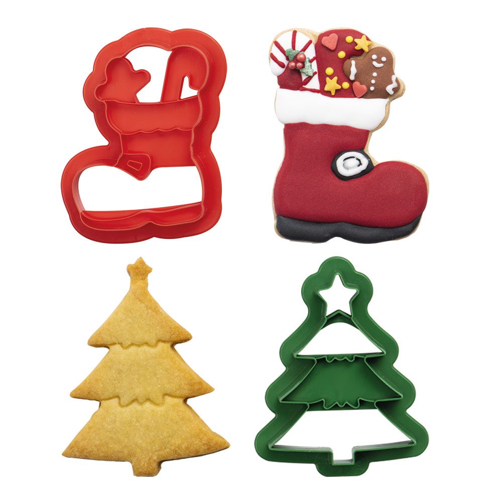 Conjunto 2 Cortantes Bota e Árvore de Natal