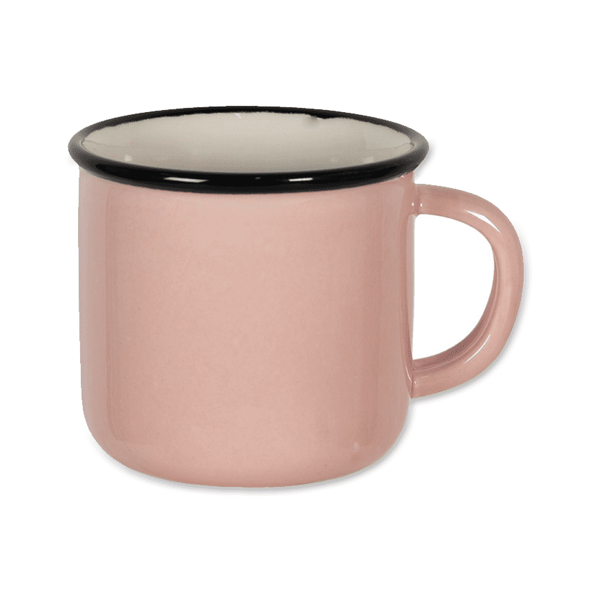 Caneca Porcelana Rosa 15x11x9cm