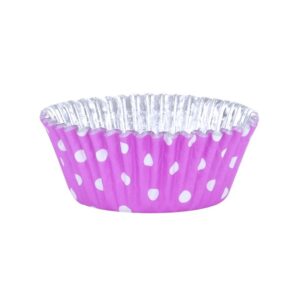 Alternative view of Formas p/ Cupcakes Lilás c/ Pintas Brancas 30uni
