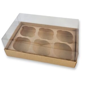 Caixa Kraft P/6 Cupcakes