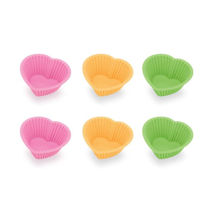 Conjunto 6 Formas de Silicone Corações