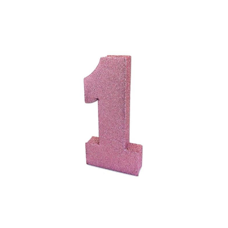 Centro de Mesa Glitter Nº 1 - Rosa