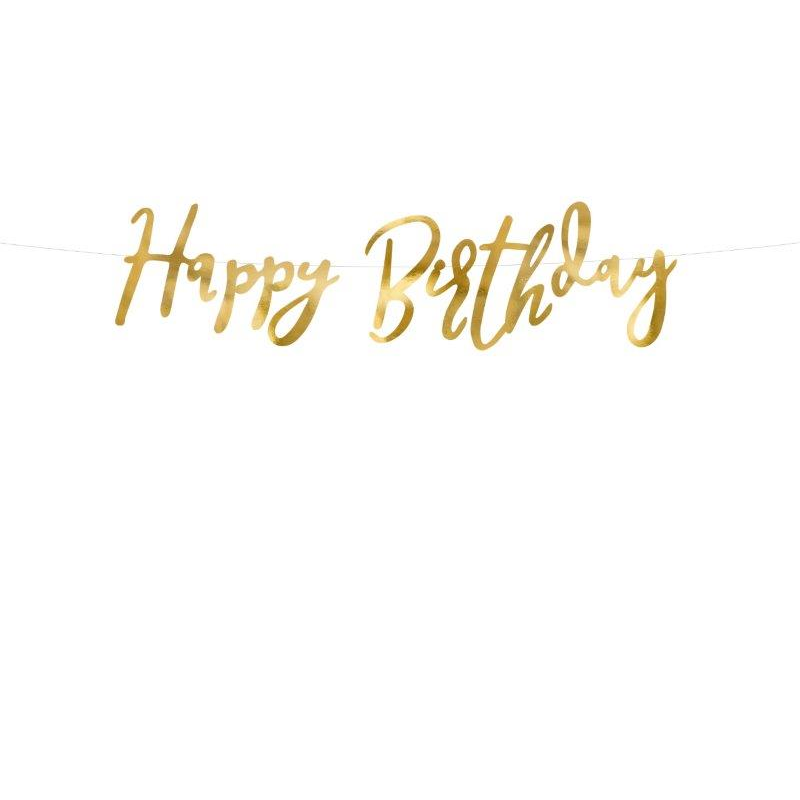 Grinalda Script Happy Birthday Ouro