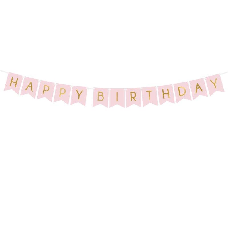 Grinalda Happy Birthday Rosa Claro