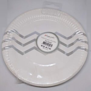 Pratos Brancos com Chevron Prateado 6 uni