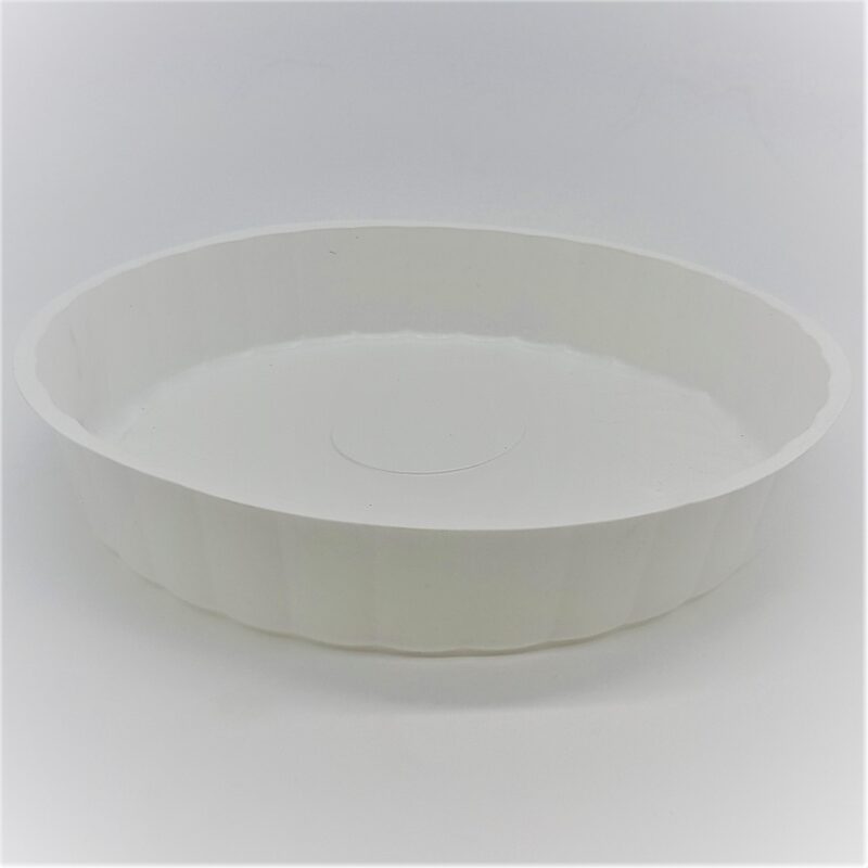 Prato Plástico para Pudim Branco 22cm
