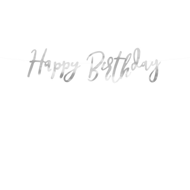 Grinalda Script Happy Birthday Prata