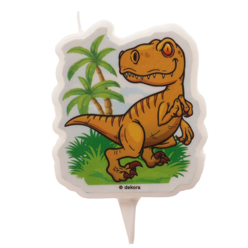 Vela 2D Aniversário Dinossauro 7,5cm