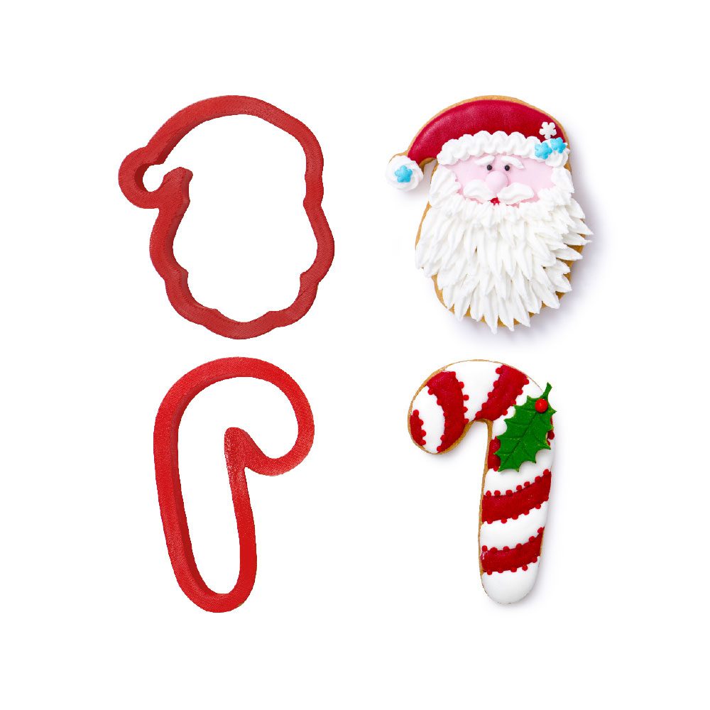 Conjunto 2 Cortantes Pai Natal e Bengala