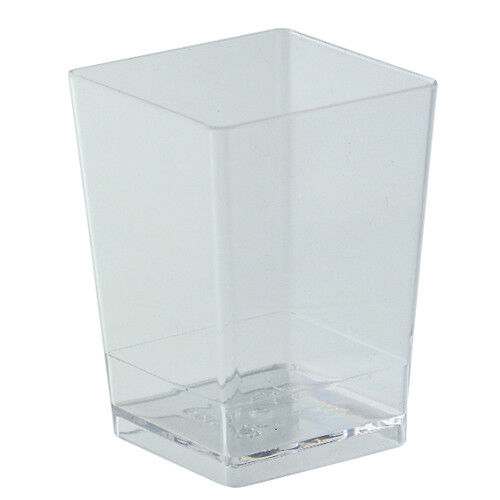 Conj. 10 Copos Transparentes Quadrados