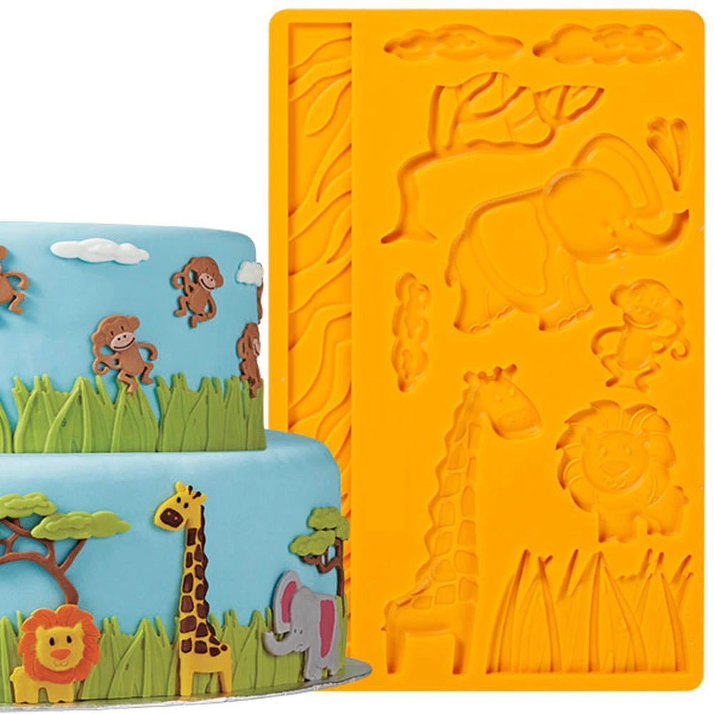 Molde Silicone Animais da Selva Wilton