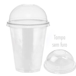 Copo Plástico Pet c/ Tampa 500ml 10 unid