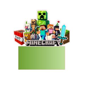 Topo de Bolo Personalizado - Minecraft