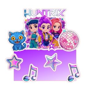 Topo de Bolo Personalizado - Huntrix Guerreiras do K-Pop