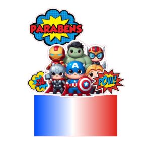 Topo de Bolo Personalizado - Avengers