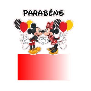 Topo de Bolo Personalizado - Mickey e Minnie
