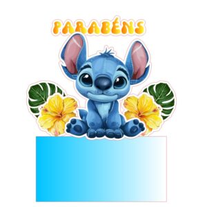 Topo de Bolo Personalizado - Stitch